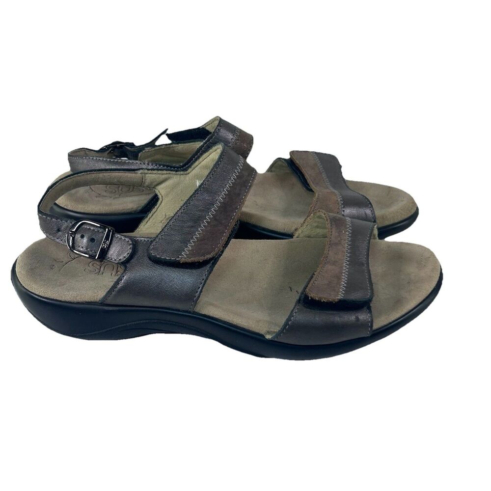 SAS Women’s 9 Brown Leather Slingback Sandals Cushion‎ Comfy Shoes
